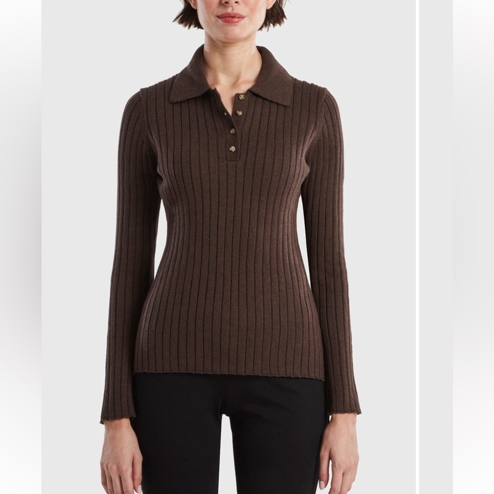 Capsule 121 NWT The Fireworks ribbed polo cotton and cashmere sweater